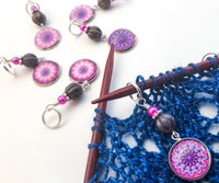 Mandala Print Stitch Markers for Knitting or Crochet