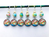 Bird Stitch Markers for Knitting or Crochet, with Rings or Clasps