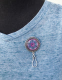 Magnetic Knitting Pin for Portuguese Knitters with Matching Stitch Markers, Fractal