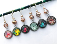 Floral Stitch Marker Set for Knitting or Crochet | Gift for Knitters | Choose Rings or Clasps | Snag Free