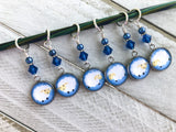 Fluffy Sheep Stitch Markers for Knitting or Crochet, Choose Rings or Clasps