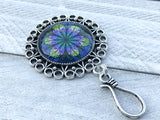 Flower Portuguese Knitting Pin with Matching Stitch Markers, Magnetic