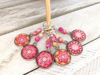 Vivid Pink Stitch Markers for Knitting or Crochet