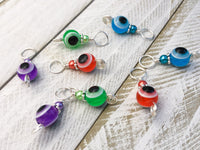 Evil Eye Stitch Markers for Knitting, Tarnish Resistant Wire