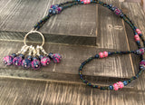 Stitch Marker Necklace for Knitting or Crochet, Includes Removable Progress Keepers