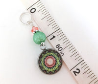 Mandala Stitch Markers for Knitting or Crochet, Choose Rings or Clasps