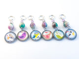 6-20 Bird Stitch Markers for Knitting, Choose Snag Free Rings or Clasps