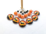 Sunset Horses Stitch Markers for Knitting or Crochet, Choose Rings or Clasps