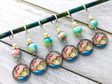 Bird Stitch Markers for Knitting or Crochet, with Rings or Clasps