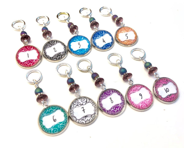 Number Stitch Markers for Knitting or Crochet, Row Counter, Up to 20 Markers