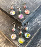 6-20 Bird Stitch Markers for Knitting, Choose Snag Free Rings or Clasps