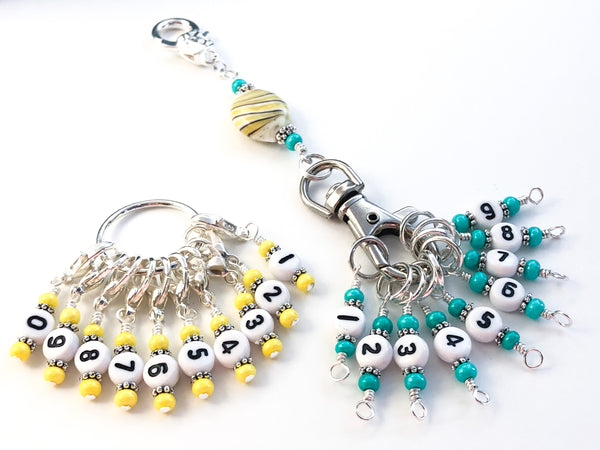 Stitch Markers with Numbers for Knitting or Crochet, Counts 0-99