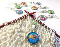 Boho Elephant Number Stitch Markers for Knitting or Crochet, Set of 10 or 20