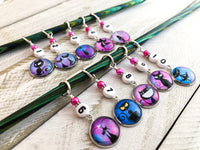 10-20 Number Stitch Markers for Knitting, Black Cat Progress Keepers