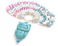 10-30 Number Stitch Markers with Owl Holder for Knitting or Crochet