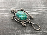Magnetic Portuguese Knitting Pin, Turtle Knitting Brooch, Matching Stitch Markers