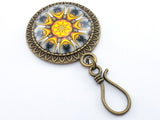 Saffron Mandala Magnetic Knitting Pin for Portuguese Knitting with Stitch Marker Option