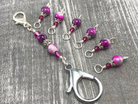 Stitch Markers for Knitting, Fuchsia Lollipop Knitting Markers