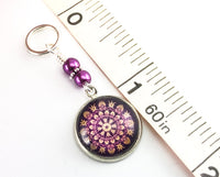 Plum Medallion Stitch Markers for Knitting or Crochet