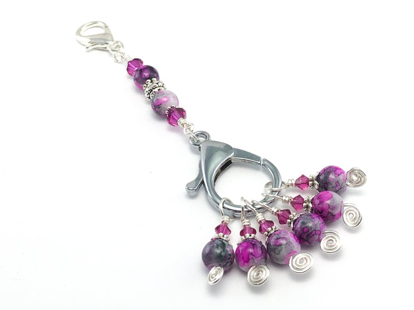 Stitch Markers for Knitting, Fuchsia Lollipop Knitting Markers