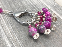 Stitch Markers for Knitting, Fuchsia Lollipop Knitting Markers