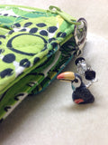 Toucan Beaded Zipper Pull Charm - Key Chain Charm - Crochet Stitch Marker - Bird Jewelry ,  - Jill's Beaded Knit Bits, Jill's Beaded Knit Bits
 - 1
