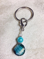 Beaded Zipper Pull Charm - Crochet Stitch Marker- Key Chain - Teal Wallet, or Purse Charm ,  - Jill's Beaded Knit Bits, Jill's Beaded Knit Bits
 - 3
