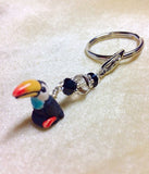 Toucan Beaded Zipper Pull Charm - Key Chain Charm - Crochet Stitch Marker - Bird Jewelry ,  - Jill's Beaded Knit Bits, Jill's Beaded Knit Bits
 - 2