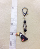 Toucan Beaded Zipper Pull Charm - Key Chain Charm - Crochet Stitch Marker - Bird Jewelry ,  - Jill's Beaded Knit Bits, Jill's Beaded Knit Bits
 - 4