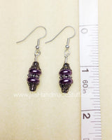 Purple Earrings, Surgical Steel French Hook Ear Wire, Beaded Dangle  Earring, Casual Jewelry Gift ,  - Jill's Beaded Knit Bits, Jill's Beaded Knit Bits
 - 3