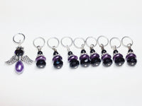 Angel Stitch marker set - Purple Snag Free Knitting Stitch Markers-Gifts for Knitters- Crochet Stitch Markers- Tools ,  - Jill's Beaded Knit Bits, Jill's Beaded Knit Bits
 - 4