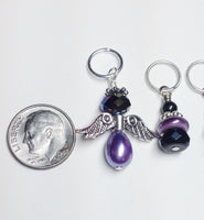 Angel Stitch marker set - Purple Snag Free Knitting Stitch Markers-Gifts for Knitters- Crochet Stitch Markers- Tools ,  - Jill's Beaded Knit Bits, Jill's Beaded Knit Bits
 - 5