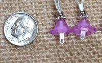 Knitting Stitch Markers- Wire Loop Purple Flowers Custom Sized SNAG FREE Markers- Knitting Gift ,  - Jill's Beaded Knit Bits, Jill's Beaded Knit Bits
 - 4