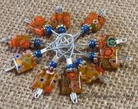 Knitting Stitch Markers- Beaded Yellow Flowers- SNAG FREE Wire Markers ,  - Jill's Beaded Knit Bits, Jill's Beaded Knit Bits
 - 2