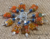 Knitting Stitch Markers- Beaded Yellow Flowers- SNAG FREE Wire Markers ,  - Jill's Beaded Knit Bits, Jill's Beaded Knit Bits
 - 2