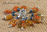 Knitting Stitch Markers- Beaded Yellow Flowers- SNAG FREE Wire Markers ,  - Jill's Beaded Knit Bits, Jill's Beaded Knit Bits
 - 3