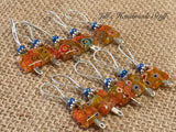 Knitting Stitch Markers- Beaded Yellow Flowers- SNAG FREE Wire Markers ,  - Jill's Beaded Knit Bits, Jill's Beaded Knit Bits
 - 4