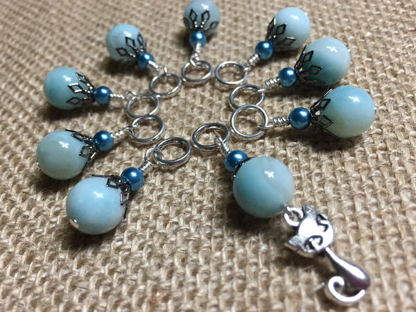 Cat Knittng Stitch Markers-  Snag Free Beaded Kitten stitch marker set- Gifts for Knitters- Crochet Stitch markers- Tools ,  - Jill's Beaded Knit Bits, Jill's Beaded Knit Bits
 - 1