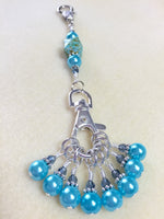 Aqua Blue Knitting Bag Lanyard- Snag Free Beaded Stitch Markers , Stitch Markers - Jill's Beaded Knit Bits, Jill's Beaded Knit Bits
 - 5