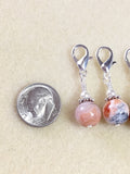 Removable Crochet Stitch Markers- Red Agate Stitch Marker Set - Crochet Tools- Gifts For Crocheter- Knitting Markers ,  - Jill's Beaded Knit Bits, Jill's Beaded Knit Bits
 - 4