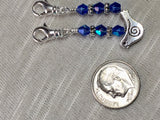 Blue Bird Removable Beaded Stitch Markers- Bird Crochet Stitch Markers- SNAG FREE Knit and Crochet Tools- gift ,  - Jill's Beaded Knit Bits, Jill's Beaded Knit Bits
 - 4