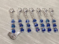 Blue Bird Removable Beaded Stitch Markers- Bird Crochet Stitch Markers- SNAG FREE Knit and Crochet Tools- gift ,  - Jill's Beaded Knit Bits, Jill's Beaded Knit Bits
 - 3