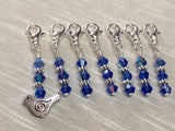 Blue Bird Removable Beaded Stitch Markers- Bird Crochet Stitch Markers- SNAG FREE Knit and Crochet Tools- gift ,  - Jill's Beaded Knit Bits, Jill's Beaded Knit Bits
 - 3