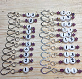 1-20 Row Counter Stitch Markers- Removable Numbered Stitch Markers for Knitting or Crochet- Gift- Supplies- Tools ,  - Jill's Beaded Knit Bits, Jill's Beaded Knit Bits
 - 4