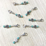 Work in Progress Stitch Markers, Beaded Clip On Stitch Markers, Removable Crochet Hook Letter Markers ,  - Jill's Beaded Knit Bits, Jill's Beaded Knit Bits
 - 4