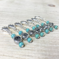 Work in Progress Stitch Markers, Beaded Clip On Stitch Markers, Removable Crochet Hook Letter Markers ,  - Jill's Beaded Knit Bits, Jill's Beaded Knit Bits
 - 3