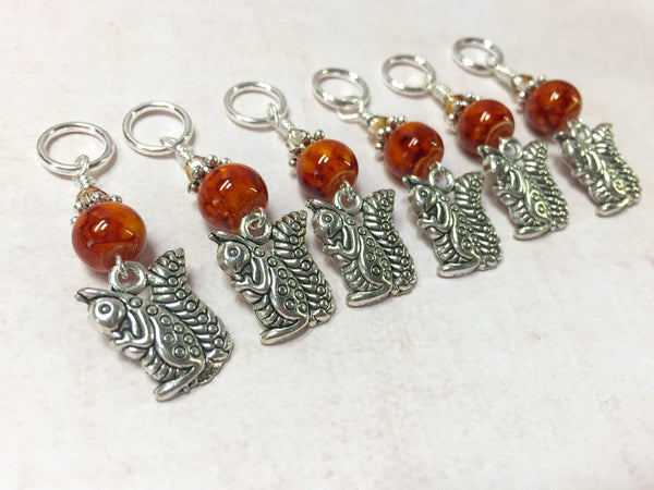 6 Chipmunk Stitch Markers- Snag Free Gifts for Knitters , Stitch Markers - Jill's Beaded Knit Bits, Jill's Beaded Knit Bits
 - 1