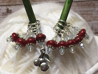 Red Cherry Stitch Marker Set - Gift for Knitters- Snag Free Beaded Knitting Tools- Food Stitch Marker ,  - Jill's Beaded Knit Bits, Jill's Beaded Knit Bits
 - 3