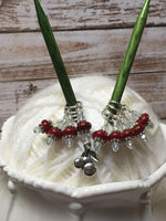 Red Cherry Stitch Marker Set - Gift for Knitters- Snag Free Beaded Knitting Tools- Food Stitch Marker ,  - Jill's Beaded Knit Bits, Jill's Beaded Knit Bits
 - 5