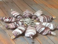 Lilac Swirl Stitch Markers- Snag Free Wire Loop Beaded Knitting Markers- Gift for Knitters-  Purple Knitting Jewelry ,  - Jill's Beaded Knit Bits, Jill's Beaded Knit Bits
 - 2